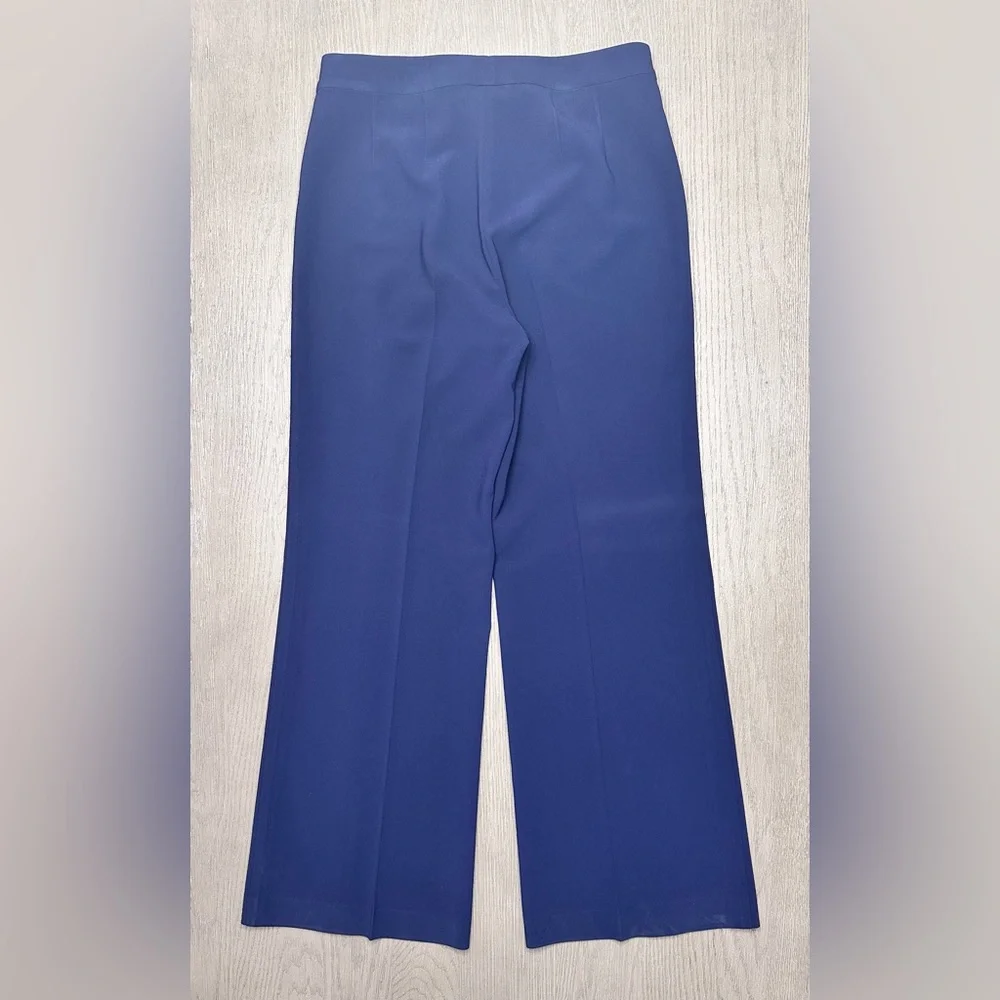 St. John Navy Crepe Wide-Leg Trousers | Made in USA | Size 10 - Picture 3 of 6